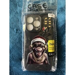 Case Smartphone IP 14 Pro Black Christmas Monkey LobaLoba Screen Protector New